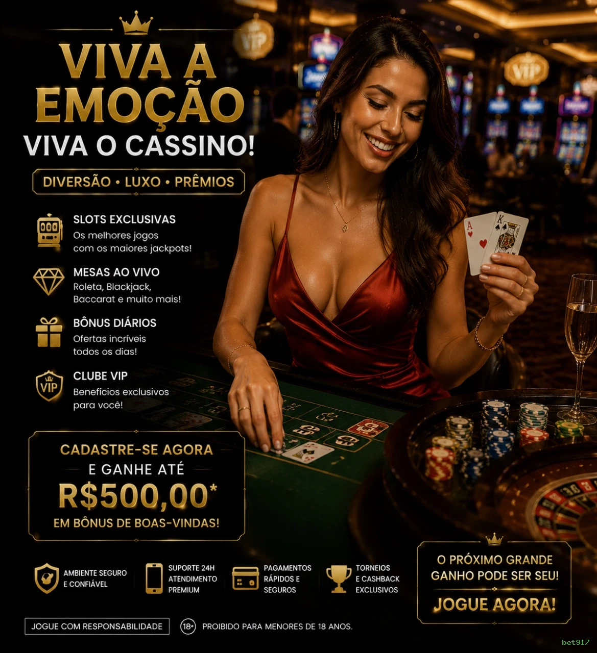 Slots online da bet917 com jackpots progressivos